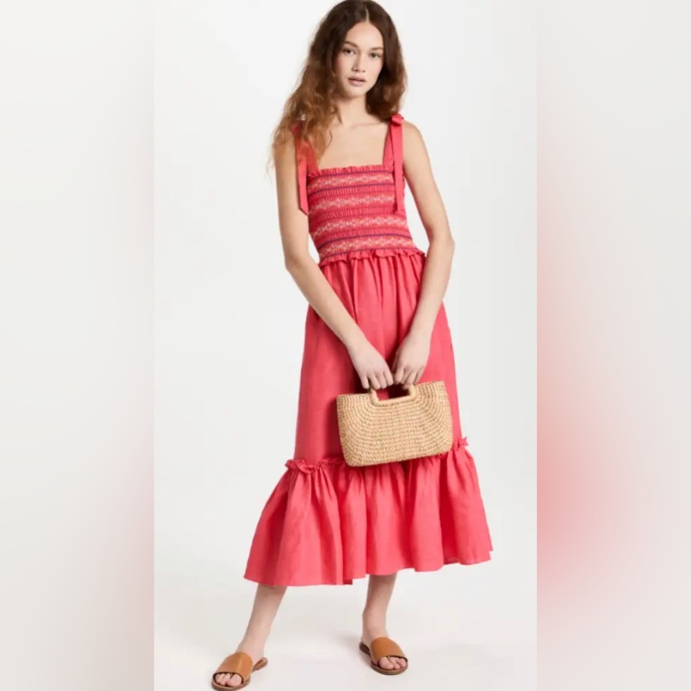 Cara Cara Smocked Tie-Strap Jenny Dress